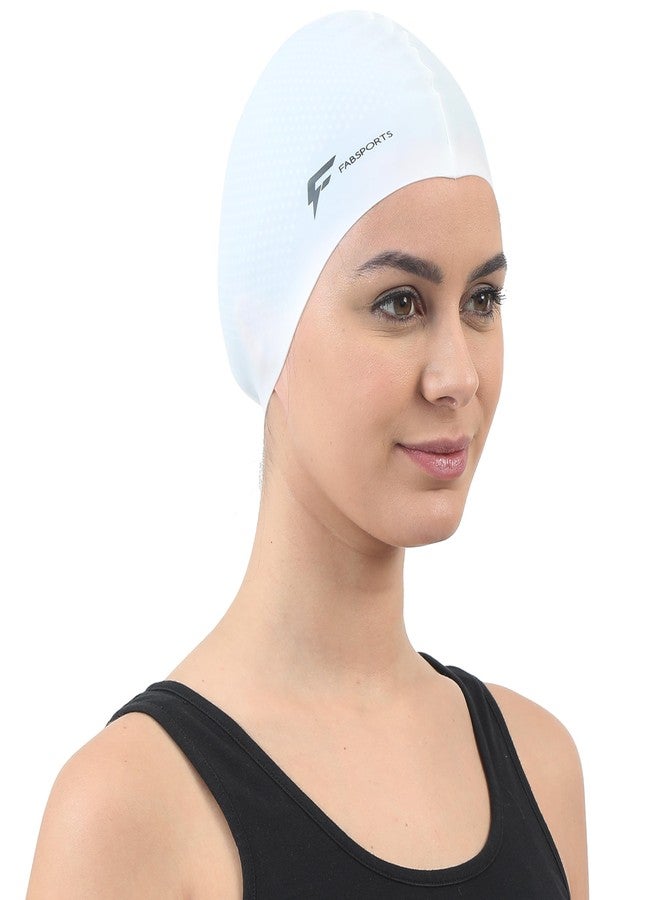 FABSPORTS Unisex Silicone Swim Cap - Easy-Fit Black Swimming Cap for Men, Women, Boys, Girls, and Kids - Ideal for all Hair Types - Long, Short - Image 1