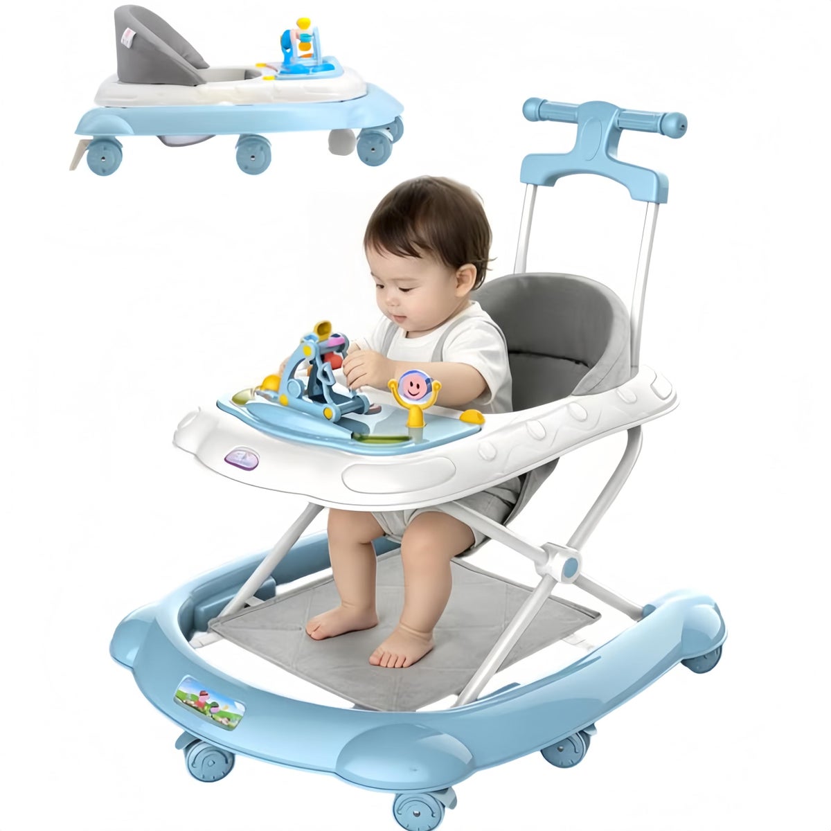 Walkier Baby Generic Baby Walker with Wheels, 4 in 1 Walker for Baby Boy Girl 6-12 ...