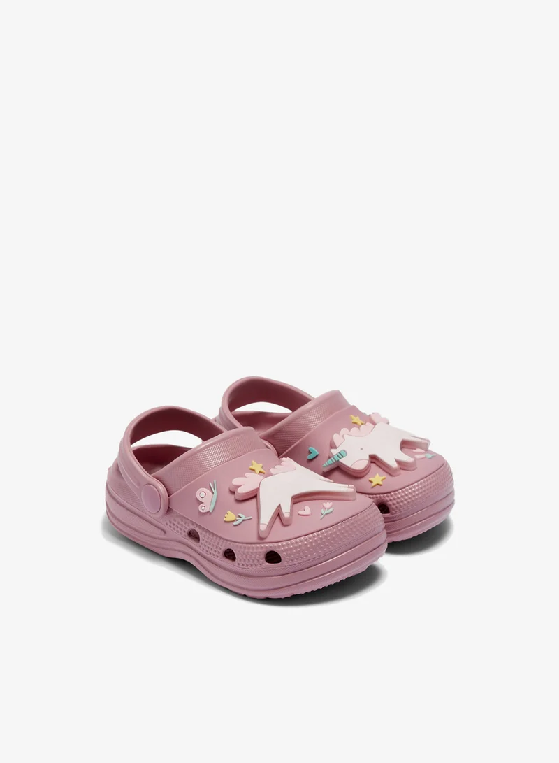 Girls Pink Unicorn Light Up Clogs