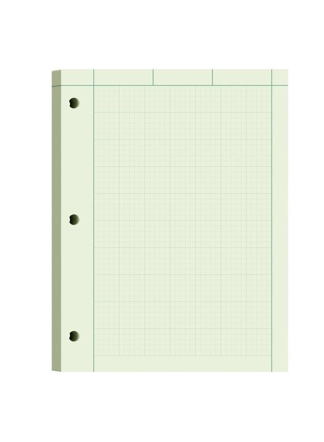 Aidunmis Engineering Paper 8.5 x 11, 100 Sheets Top Glue Binding Engineering Notebook, 5x5 Quad Ruled Graph Paper, 3-Hole Punched Engineering Computation Pad 8.5 x 11, Green Tint Engineering Paper Notebook - Image 1