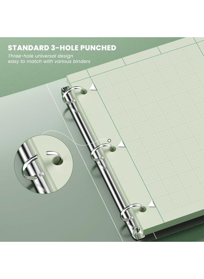 Aidunmis Engineering Paper 8.5 x 11, 100 Sheets Top Glue Binding Engineering Notebook, 5x5 Quad Ruled Graph Paper, 3-Hole Punched Engineering Computation Pad 8.5 x 11, Green Tint Engineering Paper Notebook - Image 4