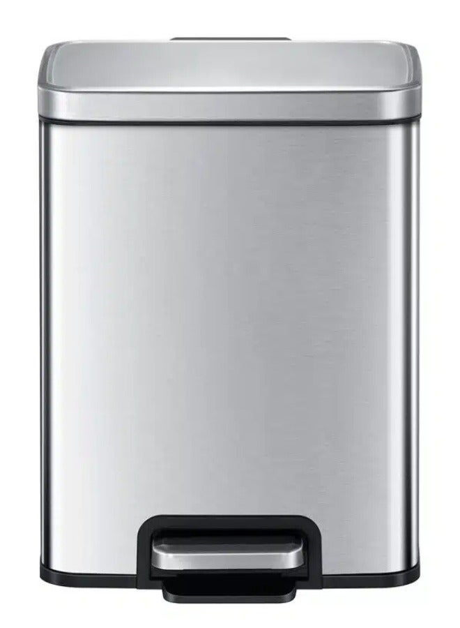 EKO سلة المهملات EKO المصنوعة من الفولاذ المقاوم للصدأ بدواسة سعة 12 لترًا باللون الفضي - Image 1