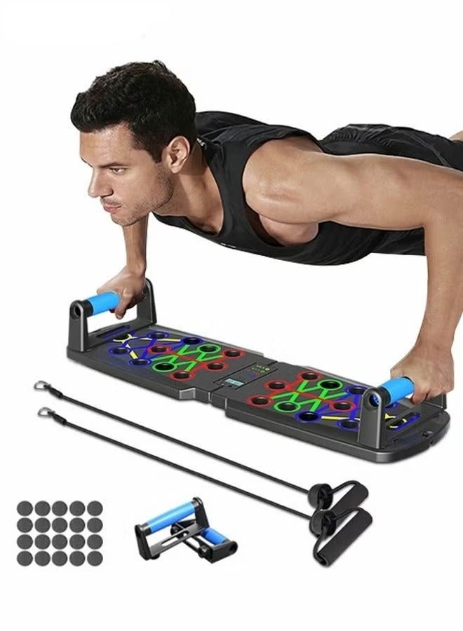 Bukela Push-Up Board with Automatic Counting, Portable Home Workout Equipment, Foldable Push-Up Board, Home Gym Equipment, Pectoral Abs Training Equipment with Pull Rope - Image 1