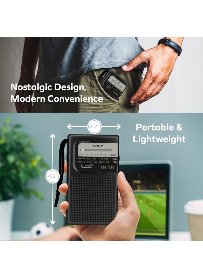 COBY Pocket-Size AM/FM Radio - Black (CR-203) - Image 5