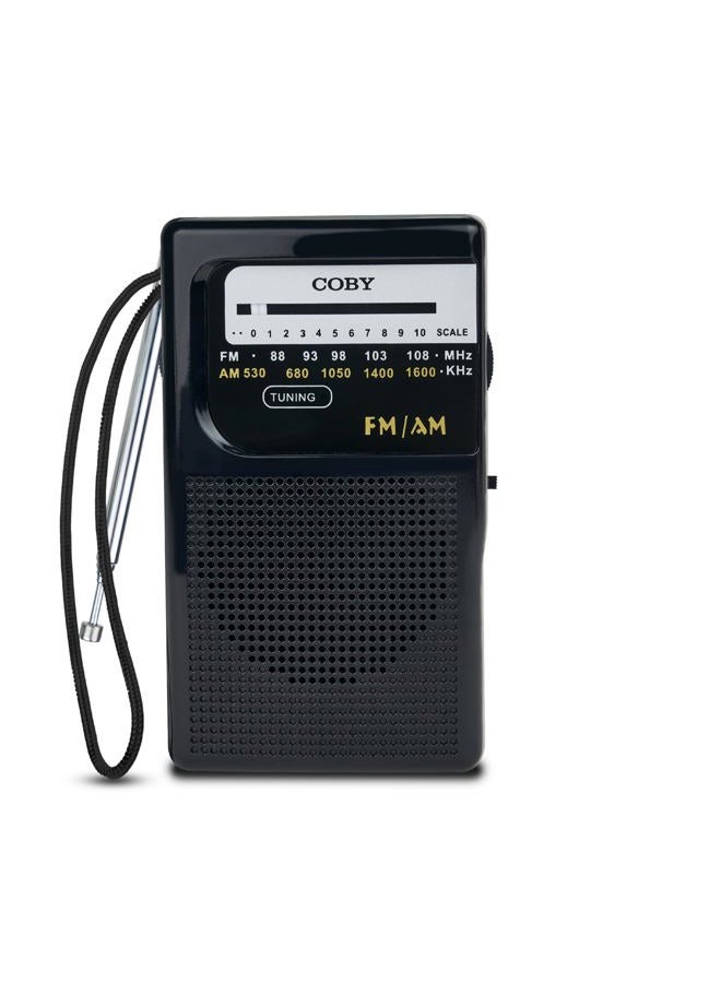 COBY Pocket-Size AM/FM Radio - Black (CR-203) - Image 1