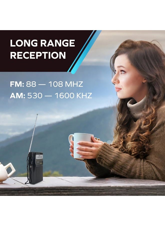 COBY Pocket-Size AM/FM Radio - Black (CR-203) - Image 4