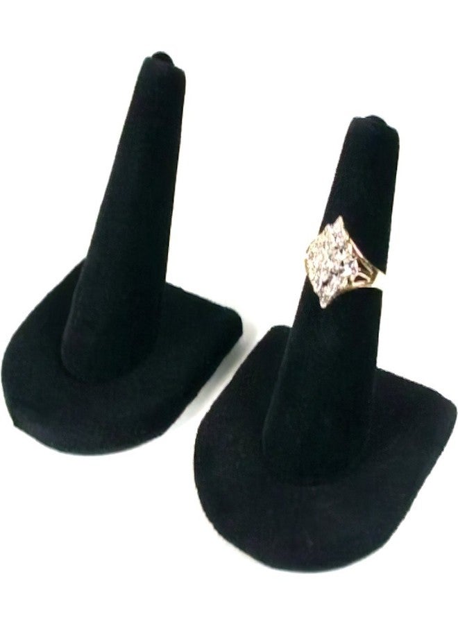 FindingKing 2 Black Velvet Ring Finger Jewelry Holder Showcase Display Stands