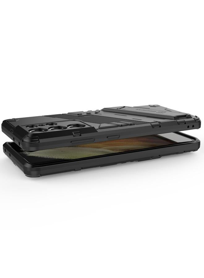 S-TOP Case For Samsung Galaxy S21 Ultra 5G Punk Armor 2 in 1 PC + TPU Shockproof Case with Invisible Holder - Image 5