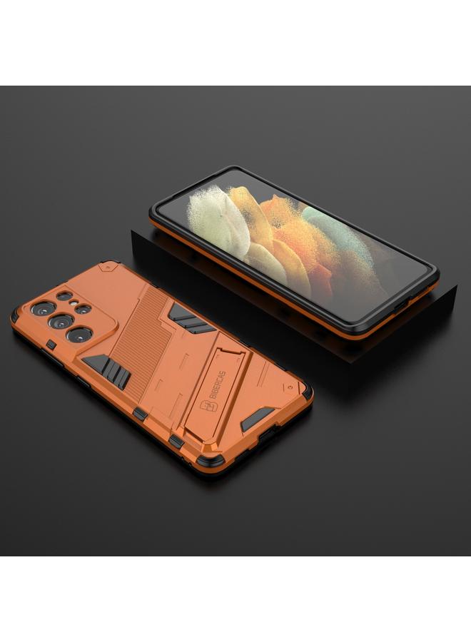 S-TOP Case For Samsung Galaxy S21 Ultra 5G Punk Armor 2 in 1 PC + TPU Shockproof Case with Invisible Holder - Image 2