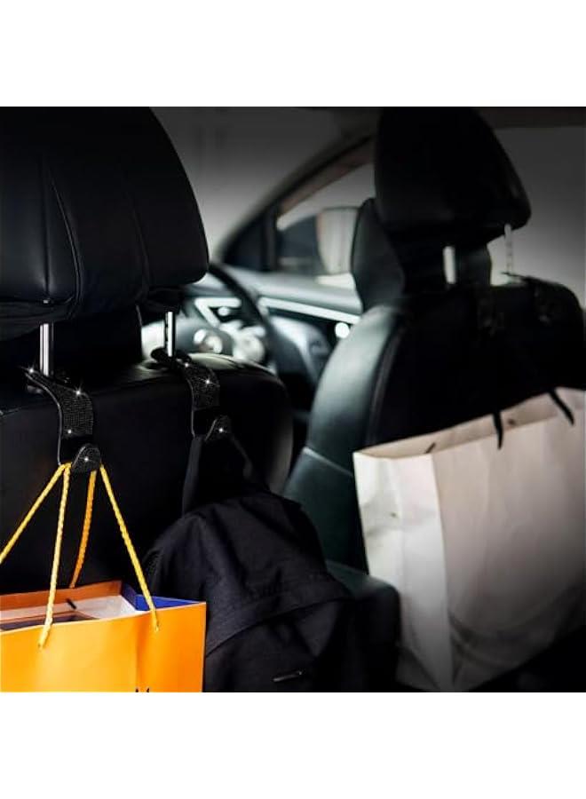 Arabest Car Purse Hook Bling Car Headrest Hook for Women Girls, 4 Packs Auto Back Seat Hangers Rear Headrest Hook for Purse, Bag, Handbag, Grocery (Black) - Image 5