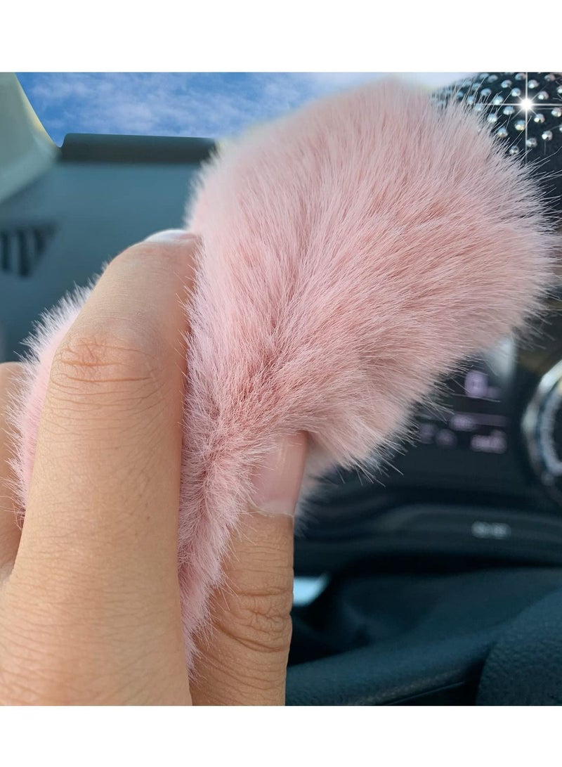 Steering Wheel Cover,Fluffy Cover with Bling Rhinestone, Universal 15 Inch Car Interior Accessories for Women Ladies Girls SUV,Cars,Trucks - Image 4