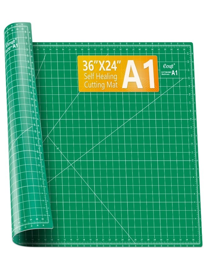 Ecraft 24"x36" Self-Healing Sewing Mat: Large Double Sided Green 5-Ply Hobby Mat, A1 Rotary Cutting Mat for Sewing, Quilting & Fabric Crafts - Image 1