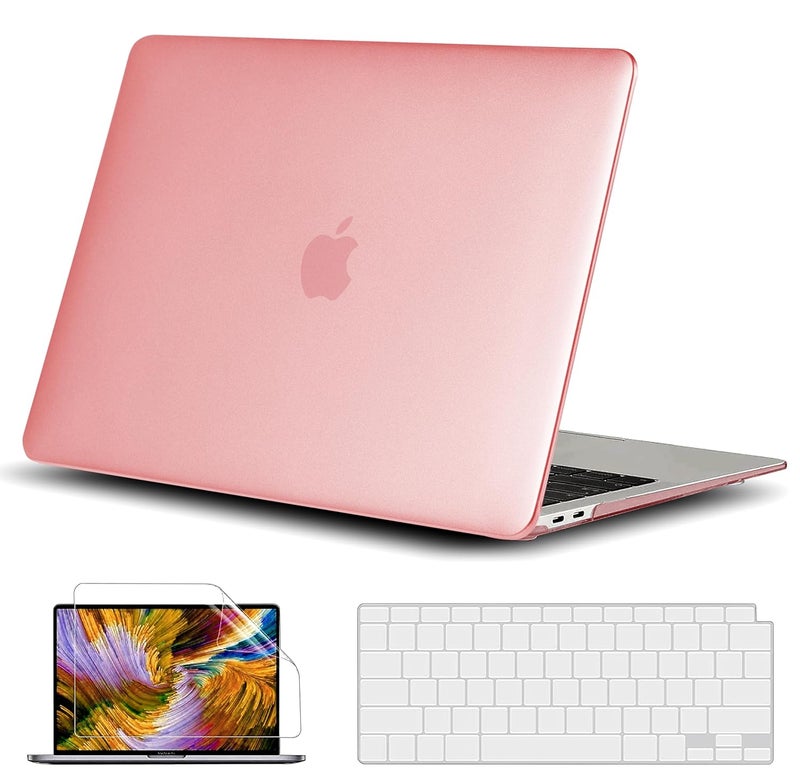 GIOIA BAZAAR Compatible with MacBook Pro 13 inch 2024 2023-2016 M2 Case Cover Release A2338 M1 A2289 A2251 A2159 A1989 A1706 A1710 Chip, Protective Plastic Hard Shell Case Cover (Matt Light Pink) - Image 1