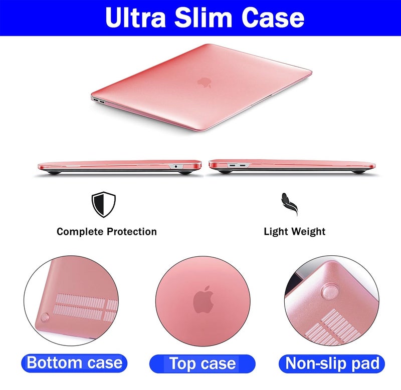 GIOIA BAZAAR Compatible with MacBook Pro 13 inch 2024 2023-2016 M2 Case Cover Release A2338 M1 A2289 A2251 A2159 A1989 A1706 A1710 Chip, Protective Plastic Hard Shell Case Cover (Matt Light Pink) - Image 3