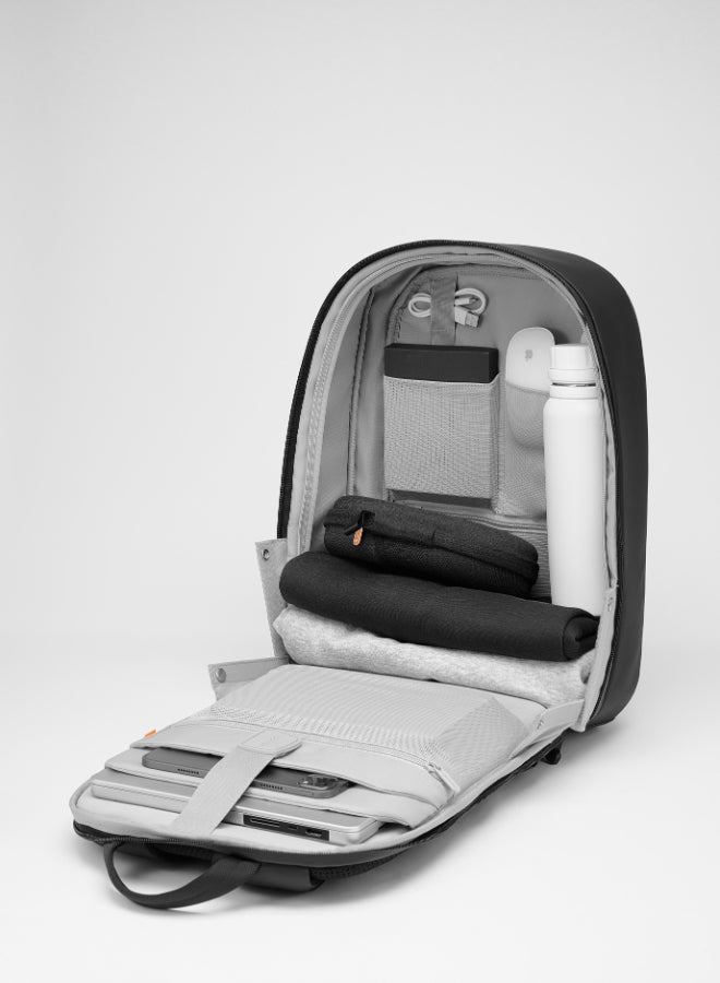 XD DESIGN Bobby Edge | Anti-Theft Backpack, Laptop & Tablet Travel Bag, RPET, Hidden Zipper, Cut Resistant, RFID Protected Pocket, Multi Compartments & Water Repellant - Black - Image 4