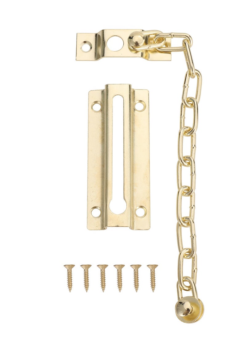 LAWAZIM Chain Door Lock Copper Platted - 85mm - with Sliding Chain Design and Mounting Screws - Ideal for Home Entry Doors, Apartments, Dorm Rooms, and Indoor Security Access  - Image 3