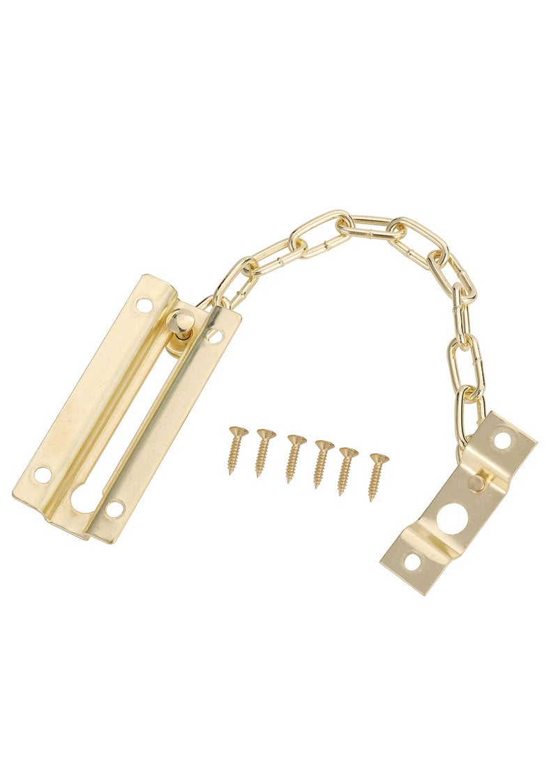 LAWAZIM Chain Door Lock Copper Platted - 85mm - with Sliding Chain Design and Mounting Screws - Ideal for Home Entry Doors, Apartments, Dorm Rooms, and Indoor Security Access  - Image 2