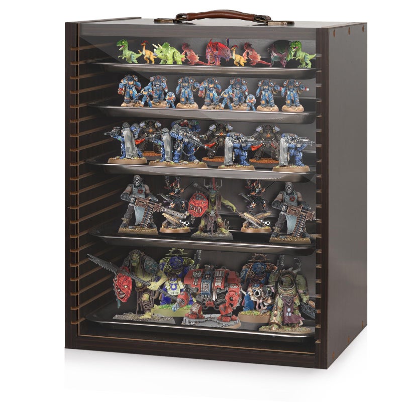 Cathyeen Miniature Display Case Display Cases for Collectibles Miniatures Storage Case Display Shelves Shelf for Collectibles for Mini Action Figures Valuable Collectibles or Crystal Stone Black - Image 2