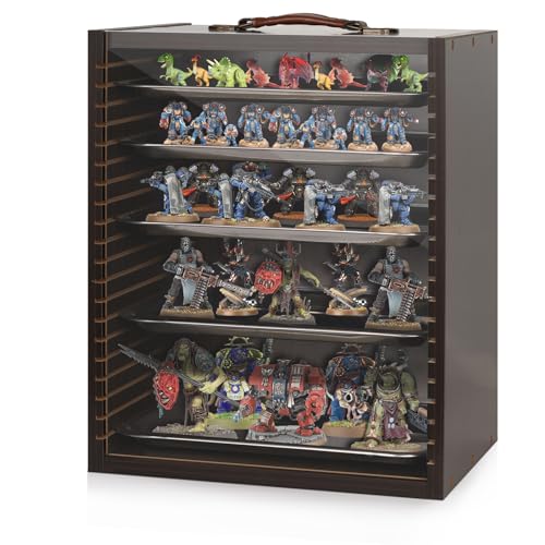 Cathyeen Miniature Display Case Display Cases for Collectibles Miniatures Storage Case Display Shelves Shelf for Collectibles for Mini Action Figures Valuable Collectibles or Crystal Stone Black - Image 1