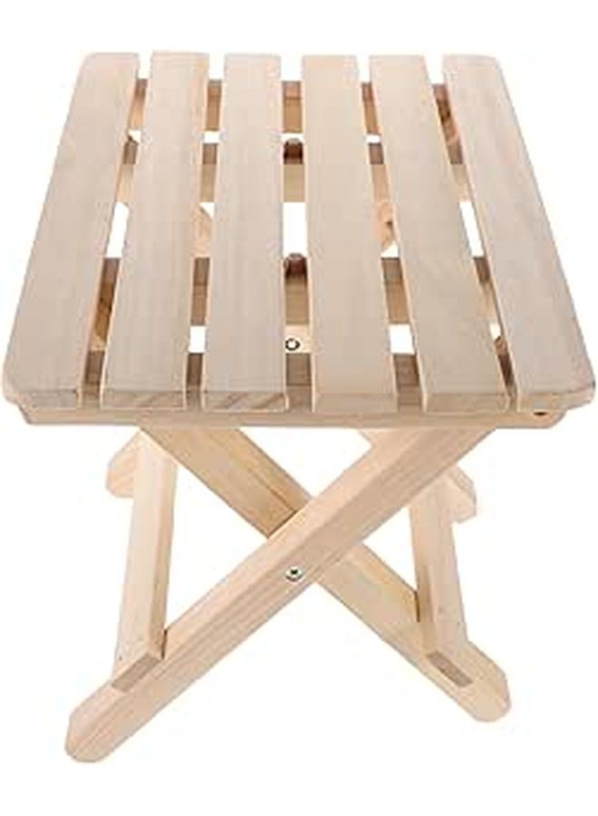 Portable Folding Solid Wood Stool Lightweight Foldable Seat for Camping Hiking Fishing - Image 1