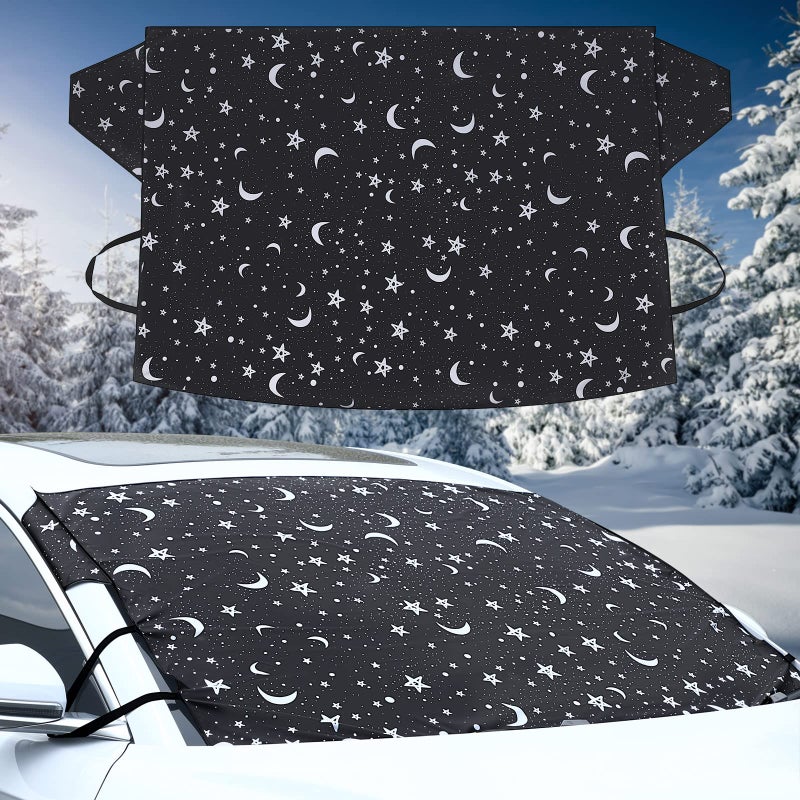 Car Windshield Sun Shade Cover for Rain and Sunlight Oxford Fabric 69 x 42 Inches Waterproof Sun Visor Automotive Windshield Covers for Heat UV Rays Shade with 4 Elastic Straps for Summer Suvs Trucks