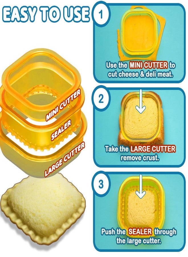 Savoychef Sandwich Cutter and Sealer - Crustless Sandwich Maker - Cut and Seal - Lunch Box and Bento Box - Boys, Girls, Kids Lunch - Sandwich Cutters for Kids - Triangle, Circle, Square - Image 3