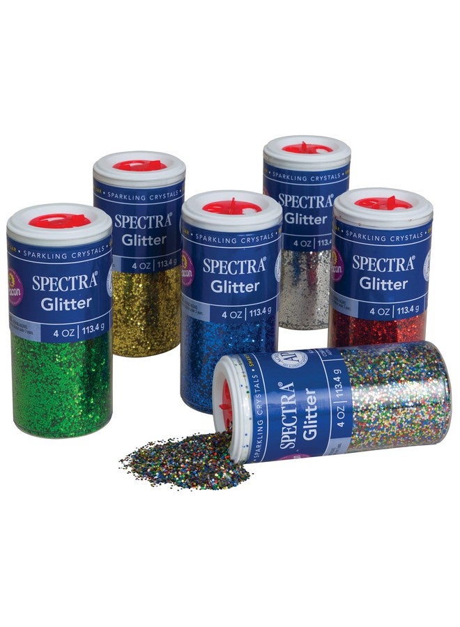 Spectra Arts & Crafts Glitter Assortment, 6 Assorted Colors, 4 Oz., 6 Jars - Image 2