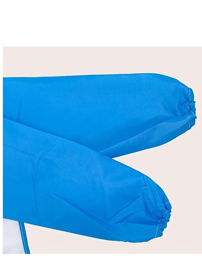 Little tots Blue Vehicle-Themed Feeding Smock for Young Youngsters - Stain-Resistant Polyester Apron  - Image 4