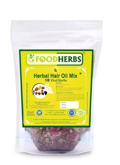 Foodherbs Herbal Hair Oil Mix | Herbs For Hair Growth | 18 Vital Herbs For Long, Thick, And Lustrous Hair | Hair Care Product For Women And Men | DIY Oil Infusion  - Image 1