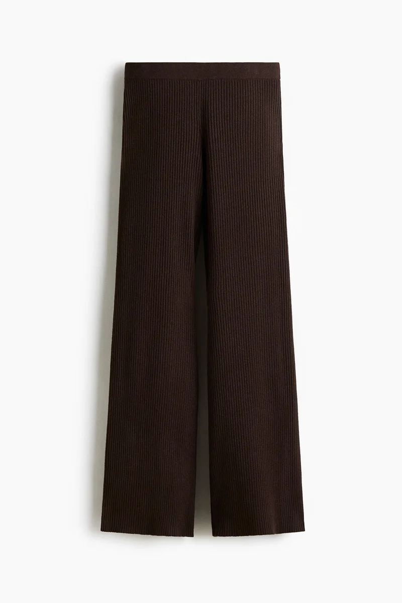 H&M Wide rib-knit trousers