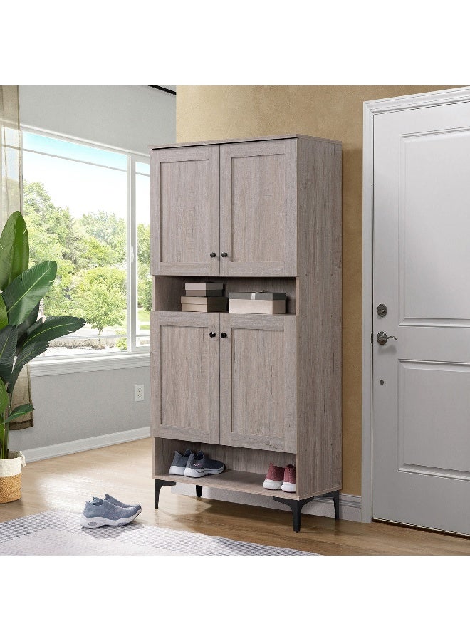 Home Box Shoe Cabinet in Light Gray for Home - Image 1