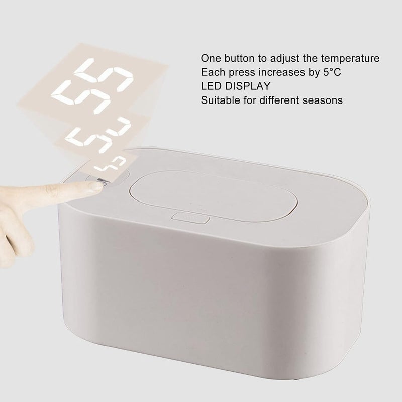 OUKA Baby Wipe Warmer, Baby Wet Wipes Dispenser, Large Capacity LED Screen Portable Uniform Heating Adjustable Wet Wipe Warmer, Quick Heating System, Wipes Warmer for Babies Baby - Image 3