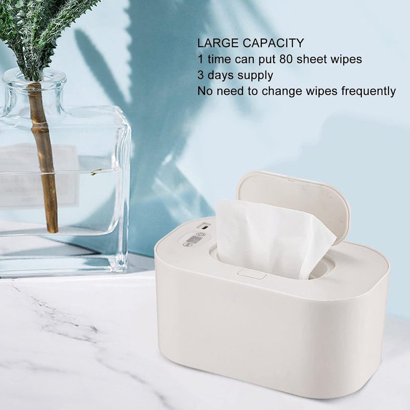 OUKA Baby Wipe Warmer, Baby Wet Wipes Dispenser, Large Capacity LED Screen Portable Uniform Heating Adjustable Wet Wipe Warmer, Quick Heating System, Wipes Warmer for Babies Baby - Image 2