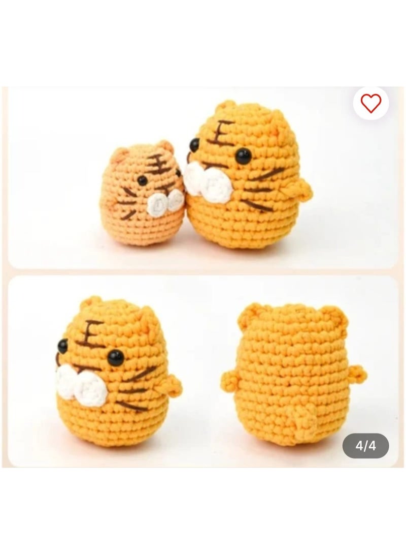 Crochet Kit, Orange Sunny The Tiger, DIY Craft Set with Yarn, Hook, Stuffing, Complete Beginner Friendly, for Kids & Adults, Great Fun Activity, Nice Gifting Idea - Image 1