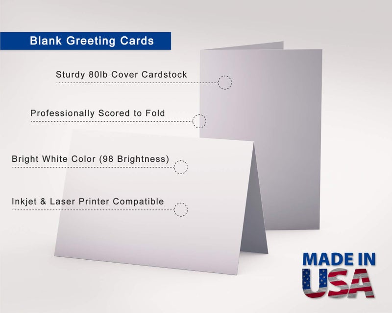 Desktop Publishing Supplies Heavyweight Blank Small Note Cards for Card Making - 50 Pack - A1 Size 3 3/8" x 4 7/8" - Bright White Scored Folded Greeting Cardstock, Thank You, RSVP, and Notecards - Image 2