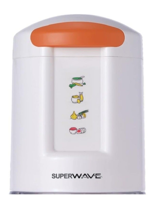 سوبر ويف قطاعة خضروات كهربائية سعة 0.5 لتر قدرة 300 واط | سرعتان للتقطيع ومزودة بـ 4 شفرات حادة من الاستانلس استيل سهلة التركيب والتنظيف | مفرمة خضار للسلطة والصلصات ومعجن الكاري والبيستو - Image 4