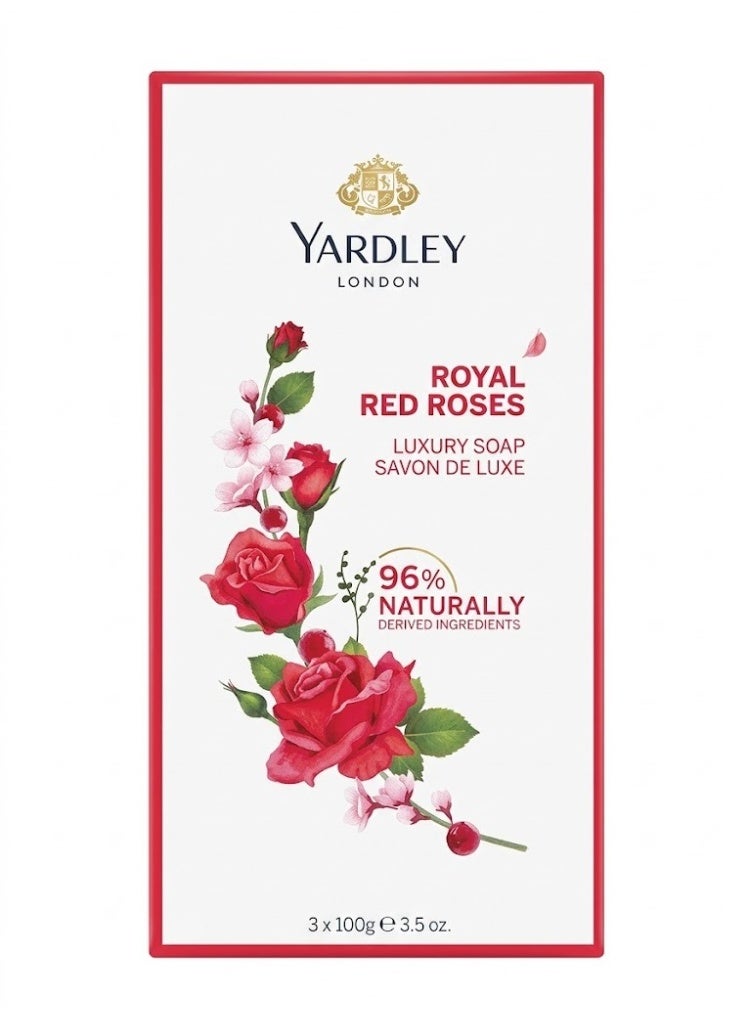 Yardley English Rose Luxury Soap Trio - 3 Bars of 100g Each - Image 1