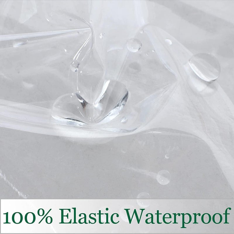 ELECDON Clear Plastic Tablecloth Rectangle, PVC Protector, Vinyl Waterproof/Oil Wipeable ProofTablecloth Cover Table Top Transparent Table Clothes for Rectangle Tables/Wood Furniture - Image 3