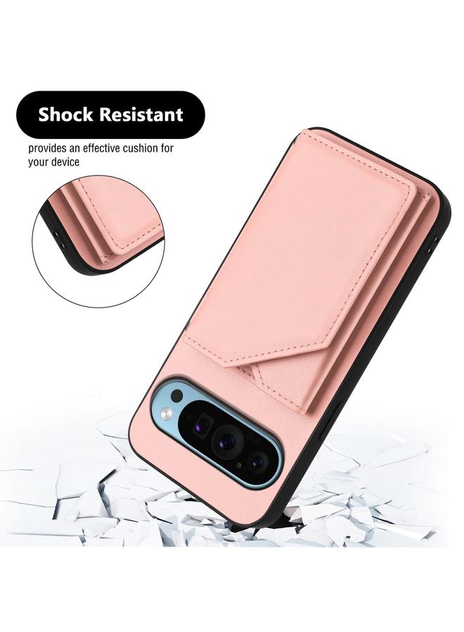 S-TOP Case For Google Pixel 9 Pro Skin Feel Four Card Slots Phone Case with Wrist Strap - Image 3