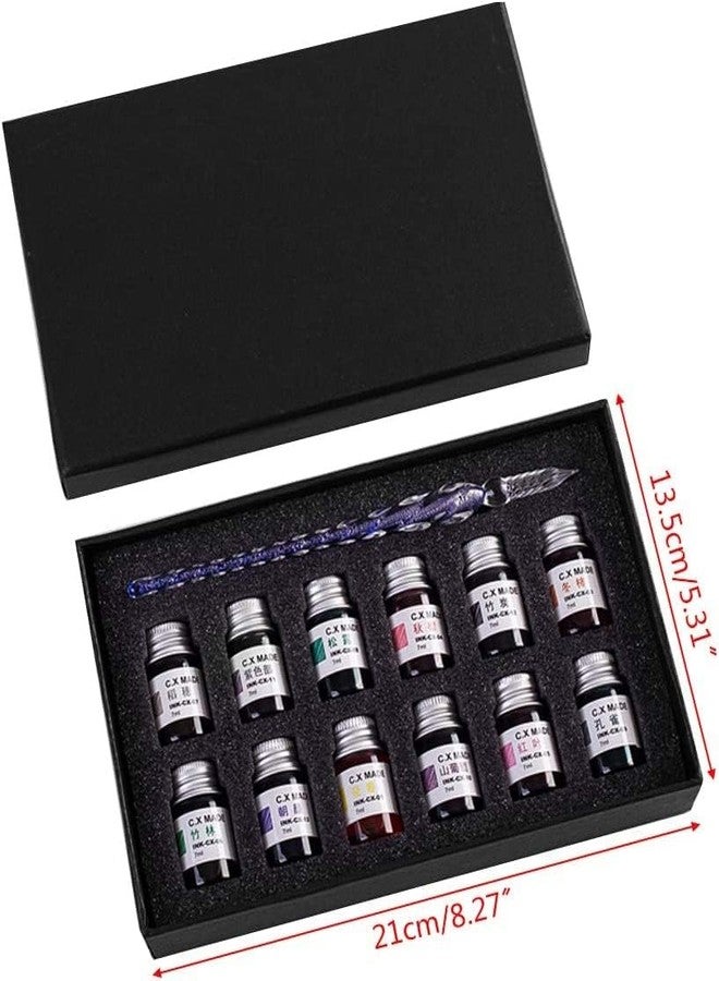 Art Ranger Crystal Glass Dip Pen With 12 Colors - Image 5