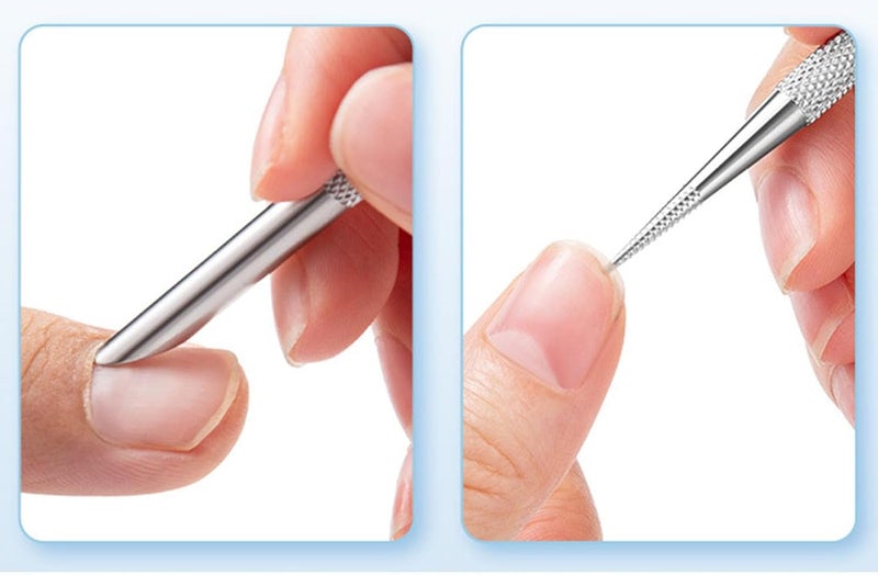 Repousse-cuticules en acier inoxydable - Outil professionnel de soin des ongles - Stylo à pointiller - Image 3