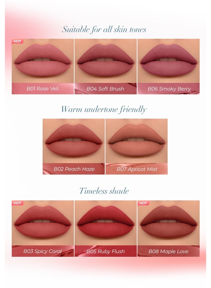 SACE LADY 2-in-1 Lip Cream Booster – 02 Peach Haze – Lip Liner + Soft Matte Lip Cream Duo - Image 3