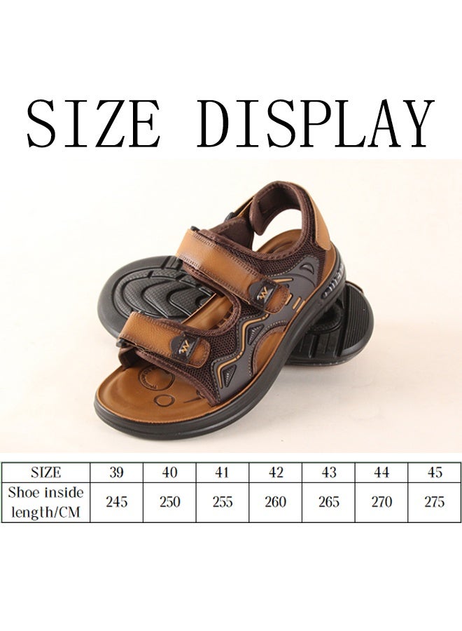 BOTELI Men's 40-45 Large Size Brown Velcro Sandals - Breathable Design Comfortable Sole For Outdoor Sports & Beach Casual Wear - Image 5