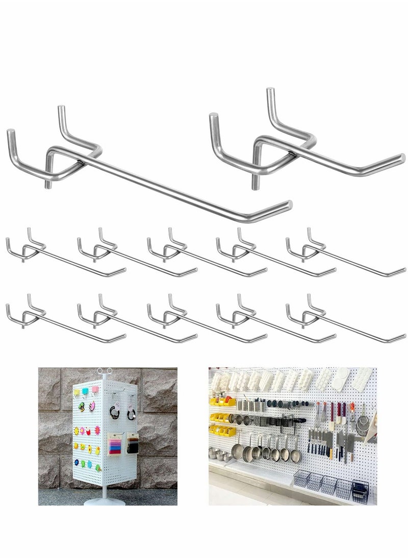 SYOSI Pegboard Hooks, Peg Super Heavy Duty Metal Shelving with Ball Assortment Sturdy Fits 1/4” Garage Storage Organizer 10Packs 4 inch  - Image 1