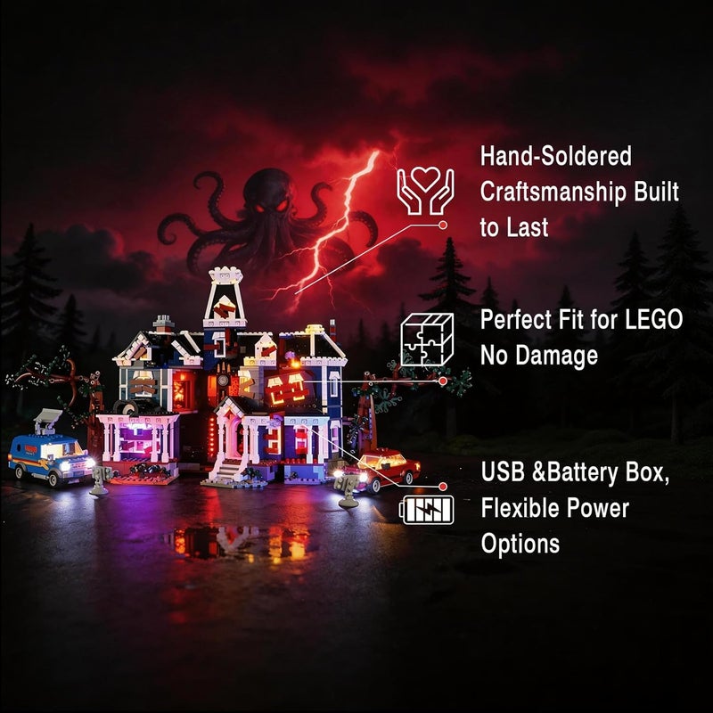 Vaodest LED Lighting Set Compatible with LEGO 11370 Stranger Things The Creel House, DIY Light Kit for 11370 Building Blocks Model, Easy Installation Lighting Accessories (Building Sets Not Included) - Image 5