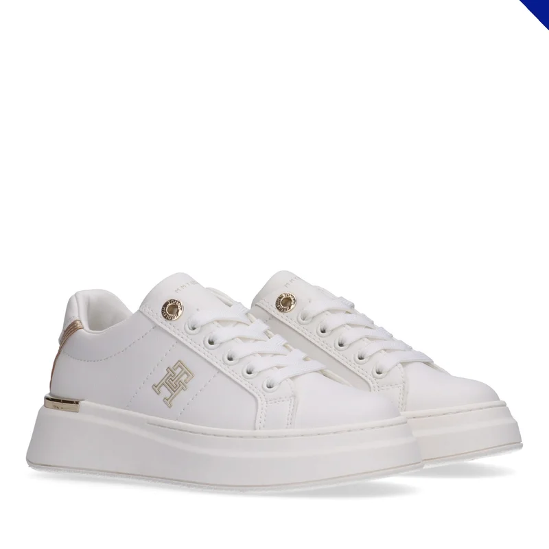 تومي هيلفيغر Little Low Top Lace Up Sneakers