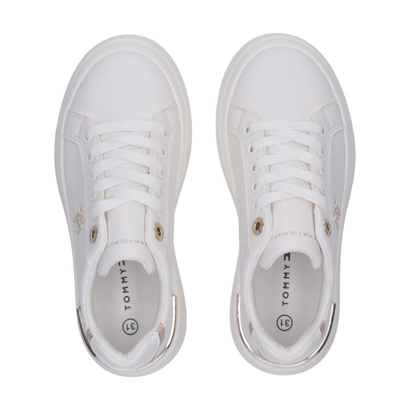 تومي هيلفيغر حذاء رياضي أبيض برباط من الدانتيل - Image 4