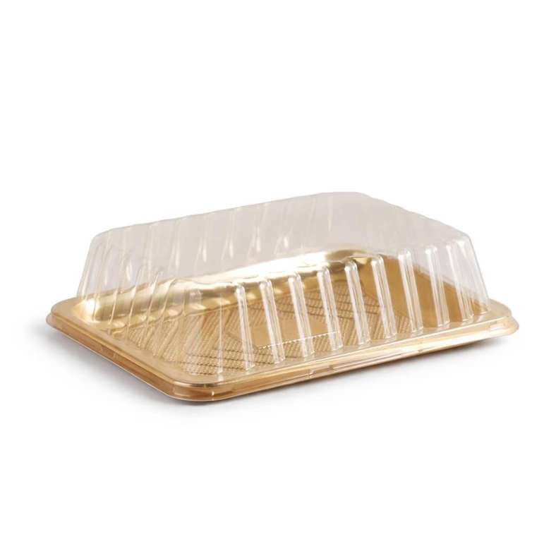 Pan Home صندوق كعكة مستطيل درونان - شفاف وذهبي - Image 5
