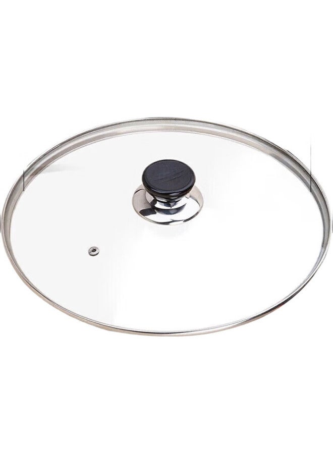 MAX COOK Maxcook Glass Lid Wok Cover, 304 Stainless Steel Rim Frying Pan Cover, Hot Pot Cover, Steamer Cover, 30Cm Mcpj9647 - Image 1