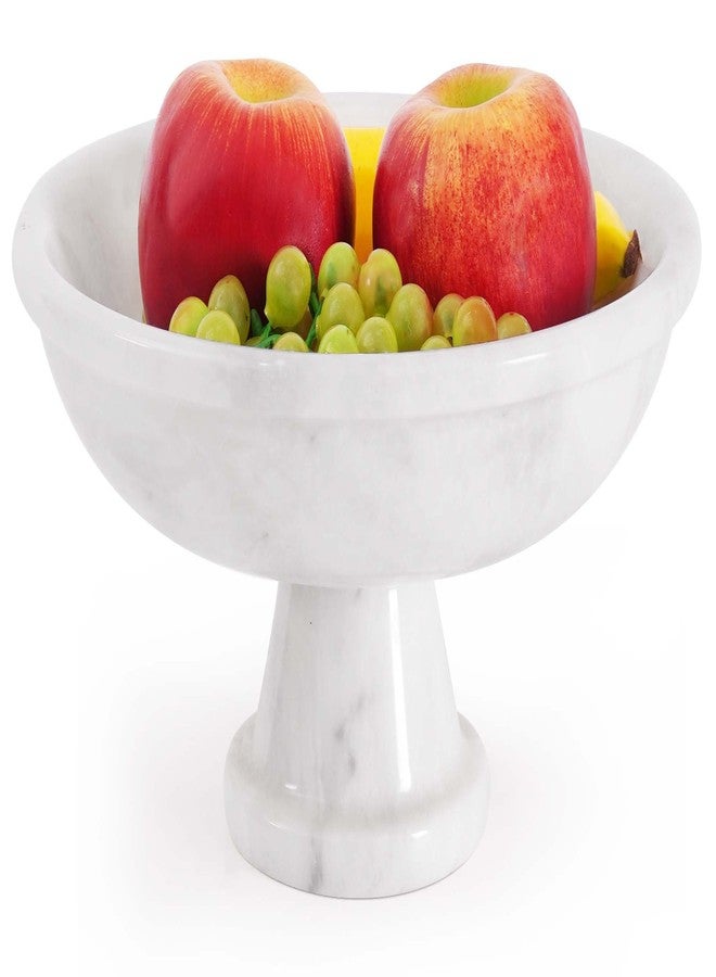 Radicaln Marble Fruit Bowl 10" Inches White Handmade Bananas Holder, Ideal Salad and Serving Bowl, Modern key Bowl, Fruit Dish & fruit Storage - Image 1